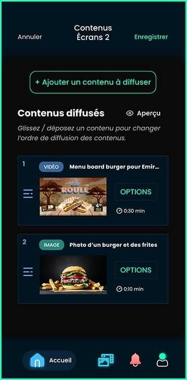 application-menu-dynamique