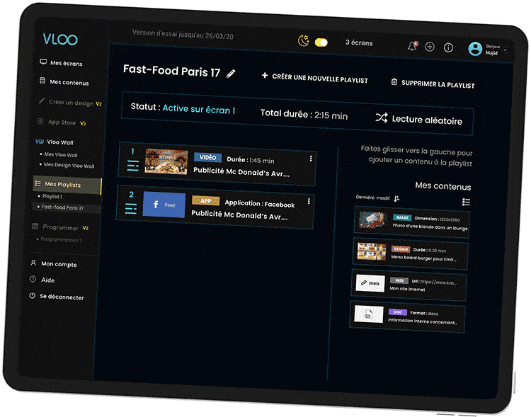 application-playlist-menu-dynamique