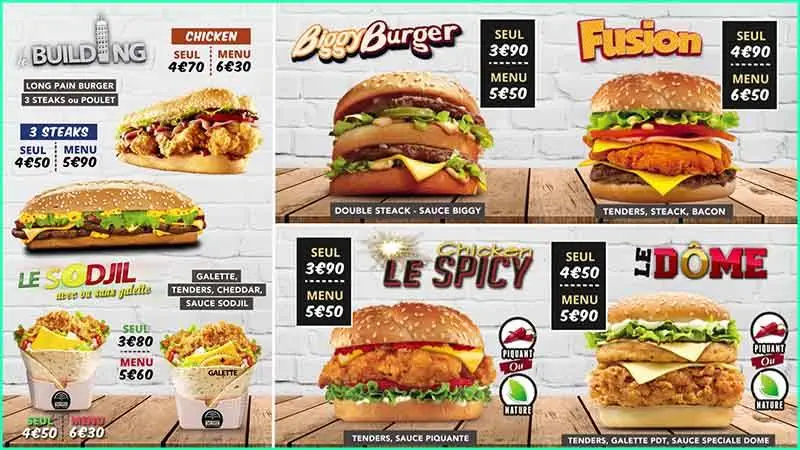 Menu board video Emirates Burger La Seyne