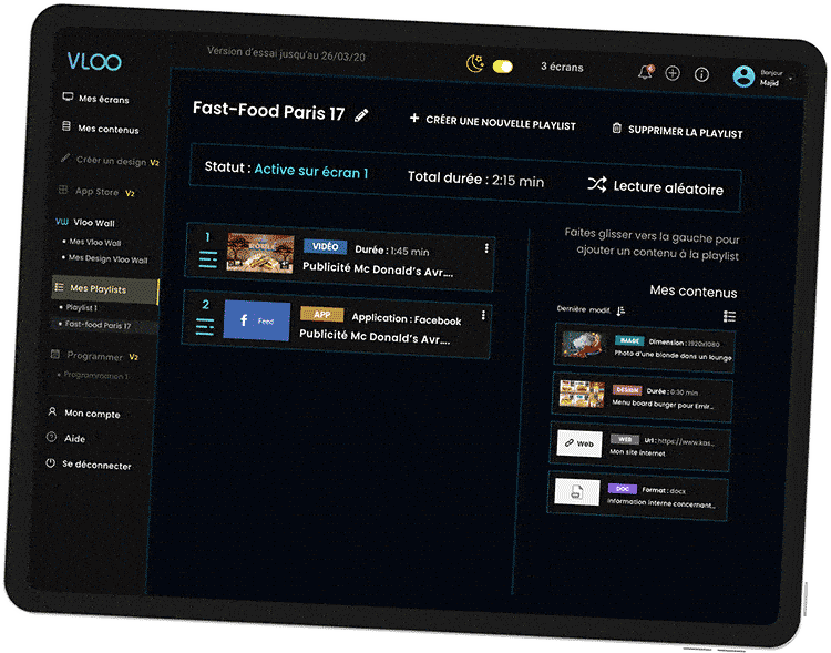 application-playlist-menu-dynamique